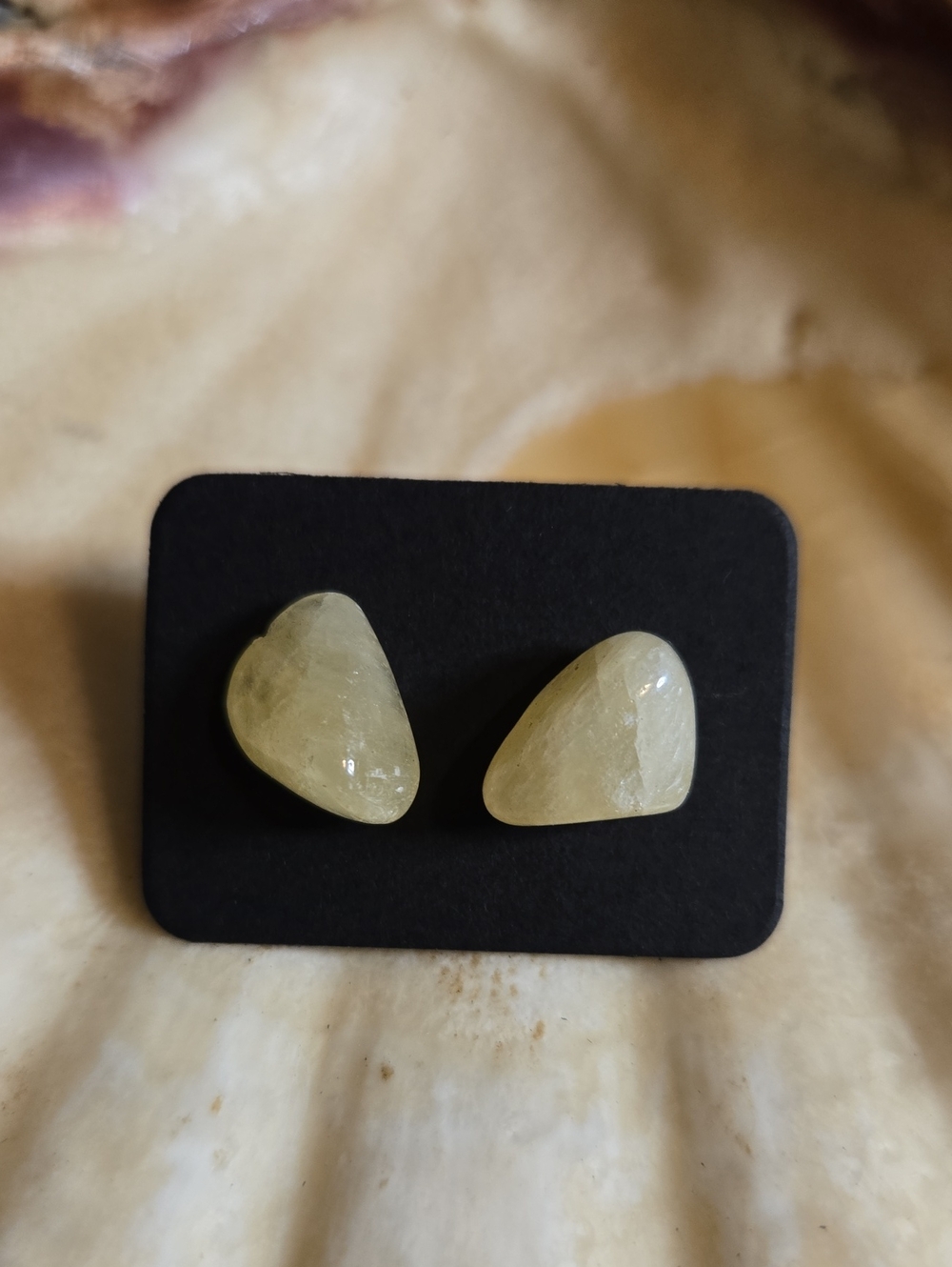 Yellow Calcite Irregular Stone Stud Earrings - Women Jewelry: A
